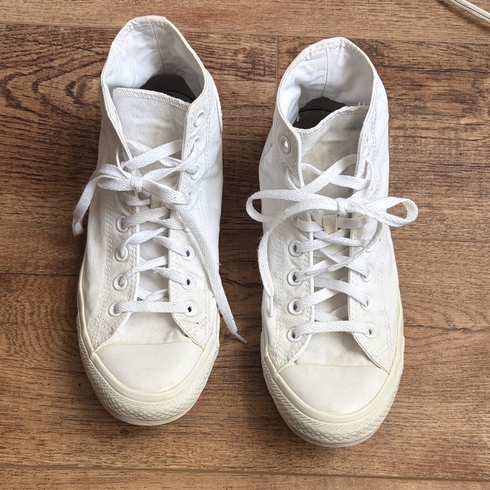 Classic White High-Top Converse Sneakers